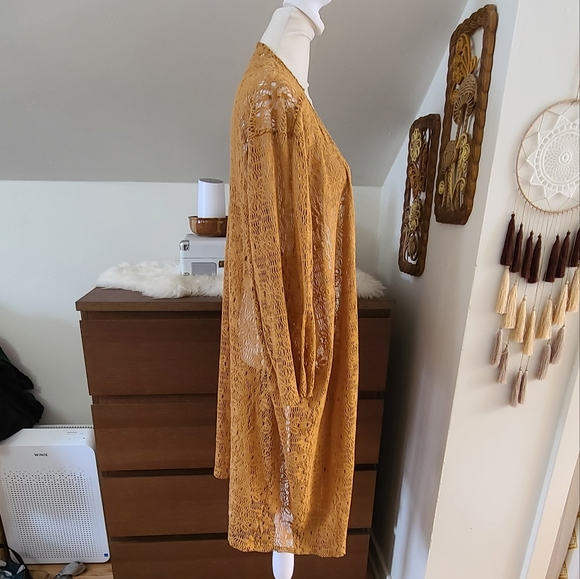 Maurices Lace mustard kimono - Picture 4 of 7